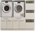 Laundreezy Waschmaschine, 185 x 162 x 67,5 cm, Weiß, 2X nschrank mit Wäscheschrank, - n-Überbauschrank TÜV-Zertifiziert mit viel Stauraum