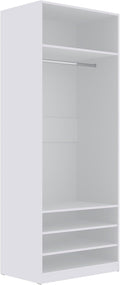 Kleiderschrank Marmex Meble, 80x206x51 cm, Weiß, Garderobenschrank ohne Türen TRES 03B, offener mit Kleiderstange