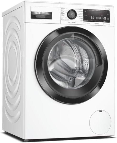 Bosch Waschmaschine, 9 kg, Weiß/Schwarz, WAV28M33 Serie 8 Frontlader, 48 kWh pro 100 Waschzyklen, 1400 UpM, weiß
