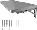 JXUANMM Schreibtisch, 60x40 cm, 0,8 mm, Grau, Wandtisch aus Edelstahl, verdickter Wand, Küchenregal, Wäscherei, klappbares Design