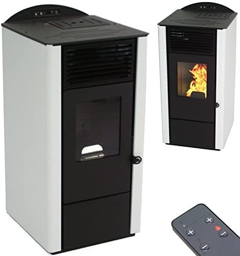 Apex Kaminofen, 9,5 kW, schwarz, Pelletofen Pelletkamin Pelletheizung 56302 A+ Holzofen