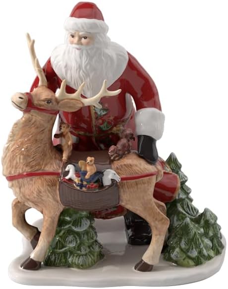 Villeroy und Boch Christmas Toys Memory Spieluhr Tannenbaum, Porzellan, Weiß/Grün Sammelfiguren, 30 x 24 x 35 cm, Rot/Braun/Grün/Weiß