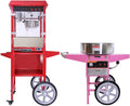 KuKoo Popcorn-Maschinen, 1,37 kW, Rosa, Retro 1x Popcornmaschine Popcorn Maker mit Wagen und 1x