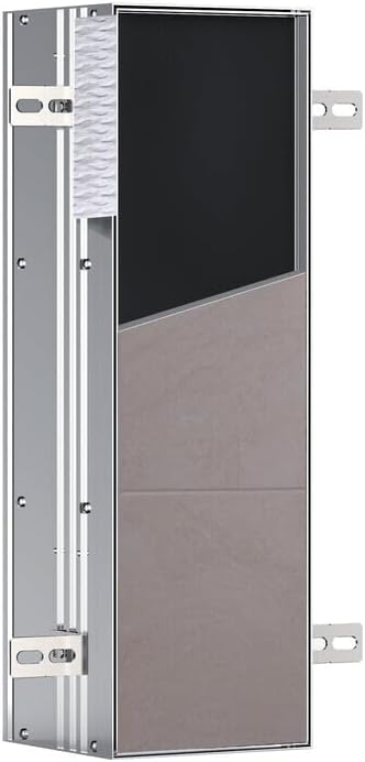 Emco Hoch- & Midischränke, Schwarz/Silber, Asis Plus Unterputz-WC Modul mit Toilettenpapierhalter, Badezimmerschrank für unsichtbaren Stauraum