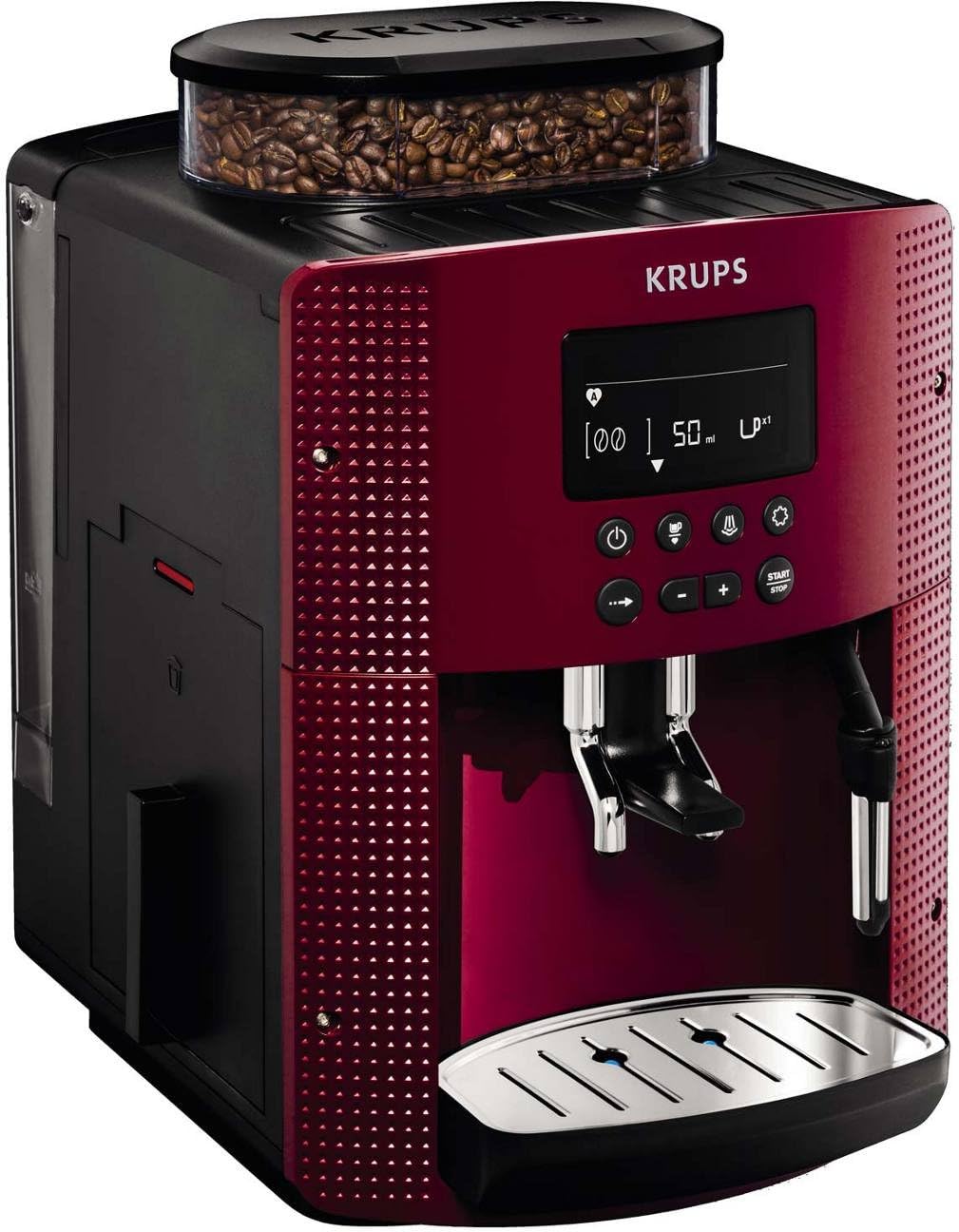 KRUPS Kaffeemaschine, 1.7 L, Schwarz/Rot, ea815570 Schwarz