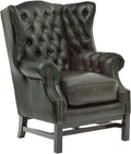Woodkings Relaxsessel, Grün, Chesterfield Sessel Kingsfield Echtleder antik